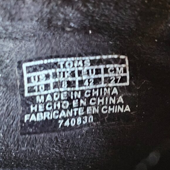 10 Toms Suede Leather Black + Metallic Textile Lace-up Ankle Booties Wedge Heel - Picture 8 of 8